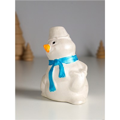 Фигурка гипс «Снеговик», 10×6 см, перламутр