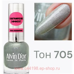 Alvin D`or Лак для ногтей  Holographic тон 705 голубая изморозь 15 мл