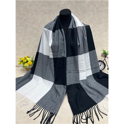 Палантин в клетку из кашемира, мультицвет