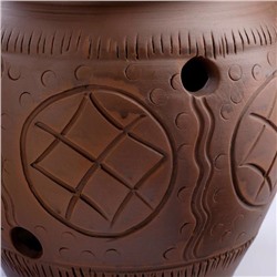 Банка для хранения Кунгурская керамика «Орнамент», 4 л, с отверстиями для вентиляции, молочение, коричневая