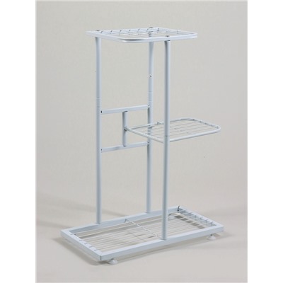 Подставка для цветов Greengo, 3 полки, 43×22×57 см, напольная, металл, белая