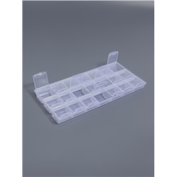 Органайзер для хранения мелочей, 21 отделение, 21.5×10.5×1.9 см, прозрачный