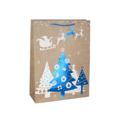 Пакет подарочный 31х42х12см Новый год / 6581ХL /уп 12/300/210 г