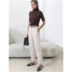 Водолазка из фактурного трикотажа в рубчик