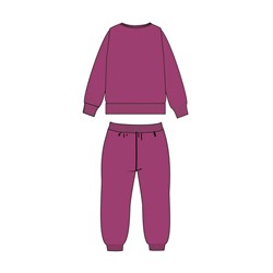 Комплект детский трикотажный для девочек: толстовка, брюки