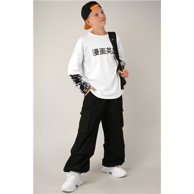 Детский лонгслив с двойным рукавом Happyfox