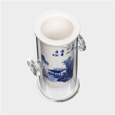 Стеклянная колба для заваривания чая «Горный пейзаж», 200 мл, 7×6×10.7 см, рисунок МИКС