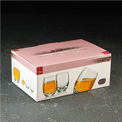 Набор стопок «Клаб», 60 мл, 6 шт., хрустальное стекло, прозрачный