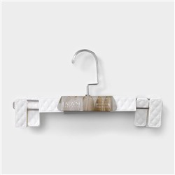 Вешалки для брюк и юбок LaDо́m Eliot, 29×15 см, 3 шт., с зажимами, белые