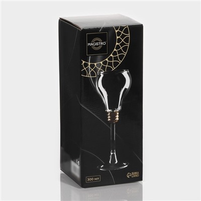 Бокал для вина Magistro «Лампочка», 300 мл, 9×22.5 см, стекло, прозрачный