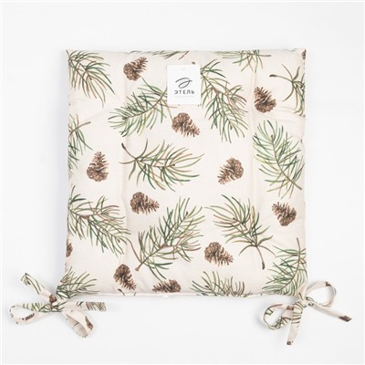 Подушка на стул новогодняя «Этель» Christmas tree, 42×42 см, бежевая