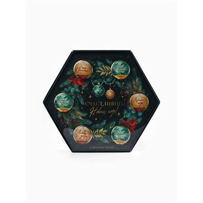 Подарочный набор новогодний «Счастливого Нового года»: чай чёрный, крем-мёд (6 шт.x30 г)