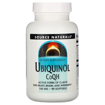 Source Naturals, Убихинол CoQH​​, 100 мг, 90 капсул