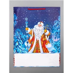 Пакет подарочный новогодний ламинированный, «Дед Мороз», 33×10×42.5 см