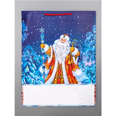 Пакет подарочный новогодний ламинированный, «Дед Мороз», 33×10×42.5 см