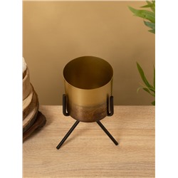 Кашпо на подставке «Малахит», 12×12×20 см, железо