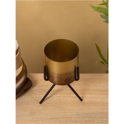 Кашпо на подставке «Малахит», 12×12×20 см, железо