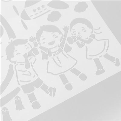 Трафарет «Маленькие путешественники», со строчками, набор 8 шт., 27×38.3 см