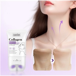 Подтягивающий укрепляющий крем для шеи и области декольте с массажными роликами Sadoer, 110 мл.