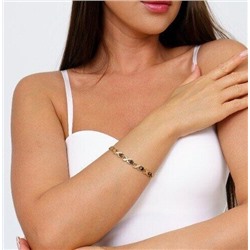 Браслет на руку коллекция "Xuping " покрытие:  позолота, вставка фианиты, гагат,  цвет: прозрачный и черный №160 - X000799312, арт. 001.315