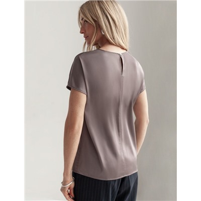 Блузка из стаина с коротким рукавом