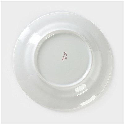 Тарелка фарфоровая «Розовый цветок», d=17.5 см