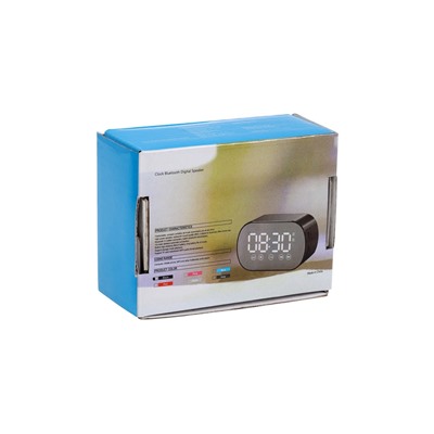 Часы-будильник электронные, колонка, USB, Bluetooth, карта памяти, чёрный