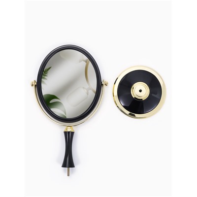 Зеркало настольное, с увеличением х2, двустороннее, на ножке, 17×28.5 см, (13.5×16.5 см), МИКС