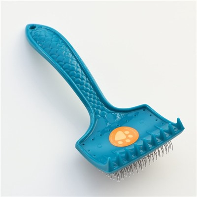 Щётка - пуходёрка большая мягкая с каплями, основание 68×48 мм, бирюзовая