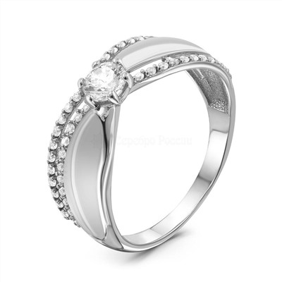 Кольцо из серебра с фианитами родированное 925 пробы К-2918-Р