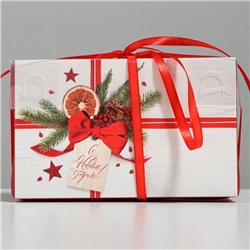 Коробка для капкейка «С Новым годом!», 16×8×10 см