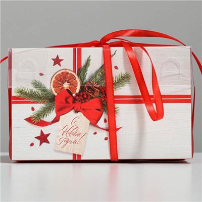 Коробка для капкейка «С Новым годом!», 16×8×10 см