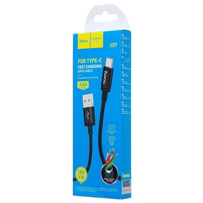 Кабель USB - Type-C Hoco X89 Wind 15W 100см 3A  (black)