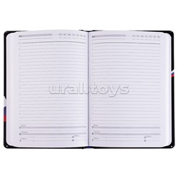 Ежедневник недатированный А5,128л. "Кот с желтыми глазами" 7БЦ, мат.лам,чер.фон+рез,недат.к