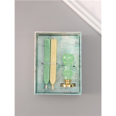 Подарочный набор для сургучной печати «Растительный венок», печать, ручка, сургуч, 12.5×10×3.6 см