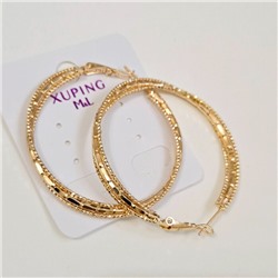 Серьги конго коллекция "Xuping" покрытие позолота, с алмазной гранью, X000695870, арт. 101.069