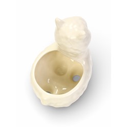 Декоративный горшок для цветов «Лама Лёля», керамический, 200 мл, 15×8×12 см, с поддоном, белый, Greengo