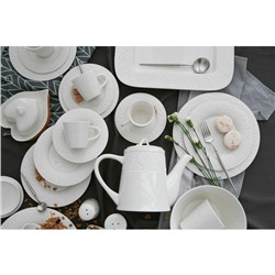 Маслёнка BellaTenero «Эстет. Сердце», 17×12.5×8 см, на бамбуковой подставке, фарфор, белая