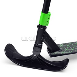 Самокат-снегокат трюковой в коробке (зелёный)