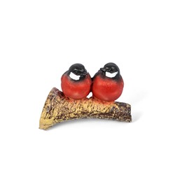 Садовая фигура из полистоуна «Снегири на ветке», подвесная, 15×12×12 см