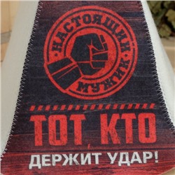 Набор для бани с принтом «Настоящий мужик», 5 предметов: шапка, рукавица, портфель, мочалка, коврик