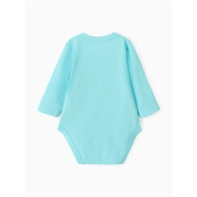 Боди детское с длинным рукавом, рост 74 см, мятное