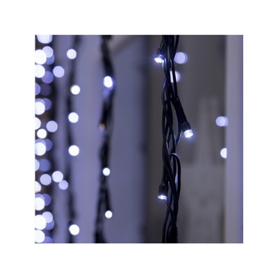 Гирлянда «Водопад» 2×1.5 м, IP44, УМС, тёмная нить, 400 LED, свечение белое, 8 режимов, 220 В