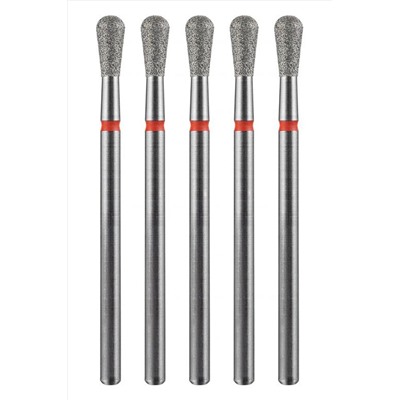 Manita Professional Фреза алмазная груша для аппаратного маникюра 856.104.237.070.033 ФАОКС-3.3-7 М, красная насечка, ø 3,3 мм, 5 шт. KRISTALLER, 1231208