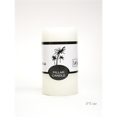 Свеча столбик белая 5x9 см / G354-11 /уп 72/