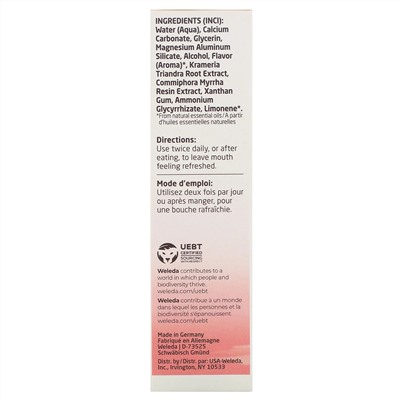 Weleda, Oral Care, Ratanhia Toothpaste, Peppermint Flavor, 2.5 fl oz (75 ml)