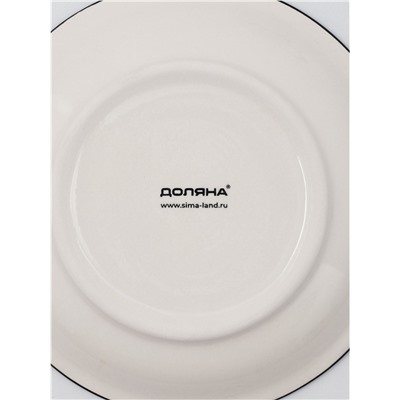 Чайная пара Доляна Nature, 2 предмета: чашка 260 мл, блюдце d=15 см, керамика, зелёная