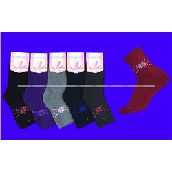 Термоноски женские внутри махра Снежинки