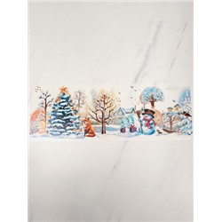 Наклейка новогодняя 59х21 см / 1305 /уп 12/300/ микс