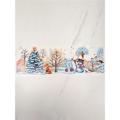 Наклейка новогодняя 59х21 см / 1305 /уп 12/300/ микс